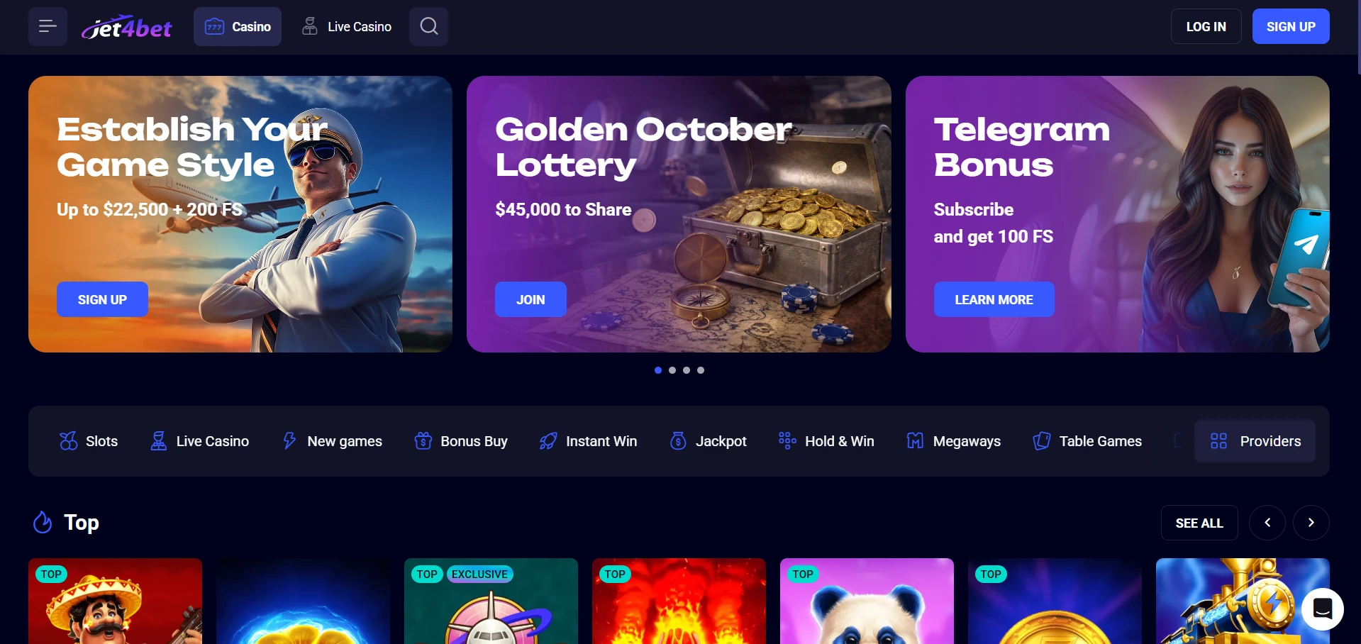 Jet4bet homepage as seen by an Australian visitor